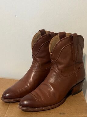Tecovas Boots The Penny Women's 9.5 B Ankle Bourbon Brown Leather Western 2002